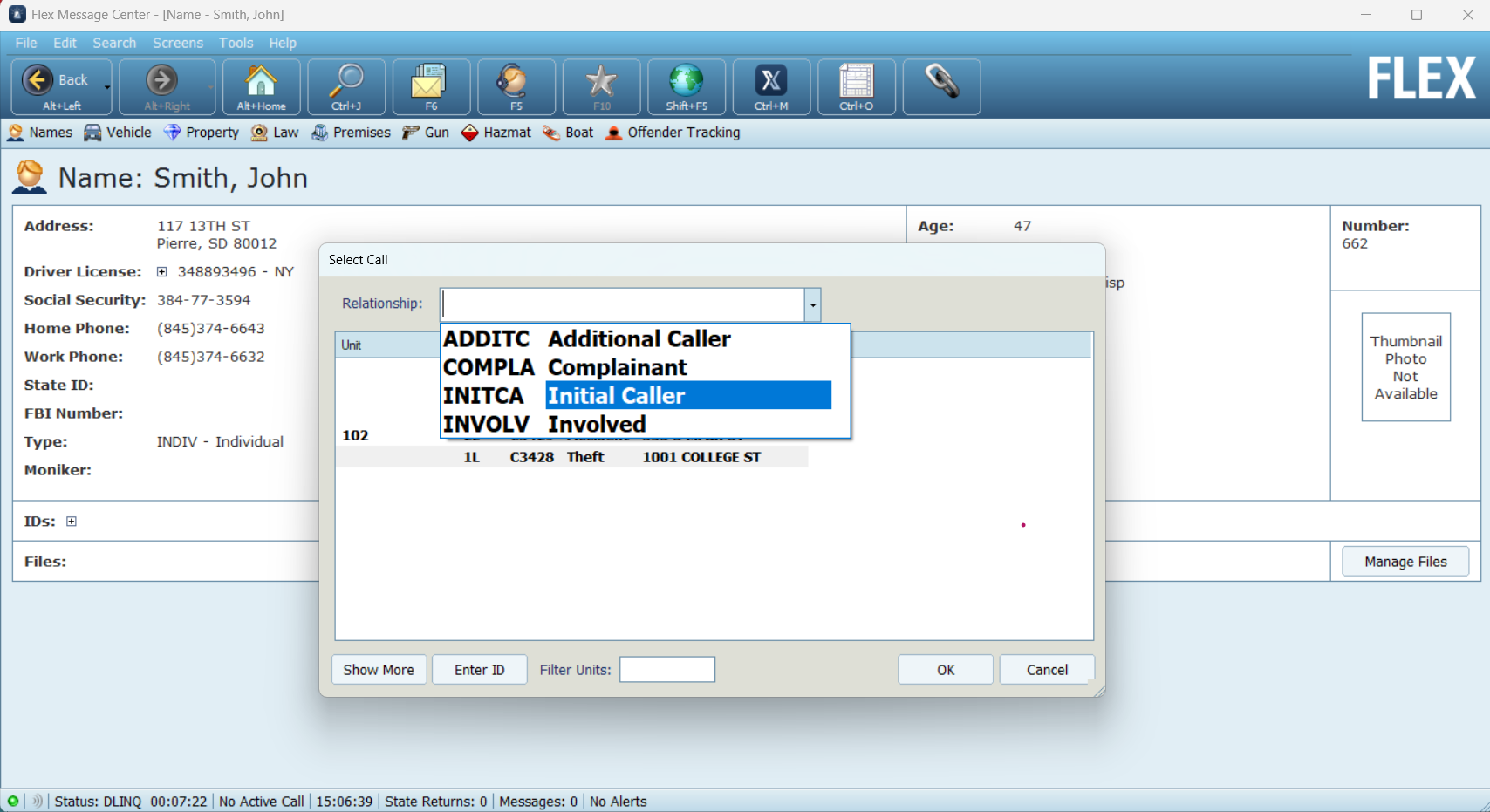 relationship field for involved persons