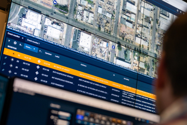 Command center viewing radio alert