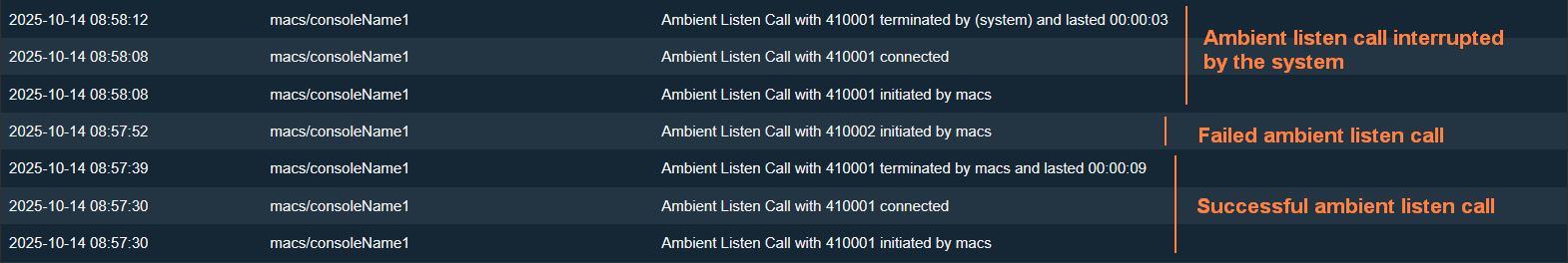 Ambient Listening (AL) Calls