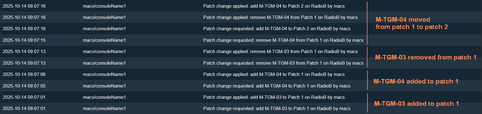 Radio Patch Combine Changes