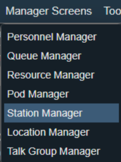 Station Manager screen Station Manager screen