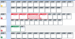  Level S (Top Level): All rooms (301 through 311, and 312 through 320) show a status of "No Guidance".1 Level F (Floor 2): Rooms 201, 202, 204, 206, 207, 208, 209, 210, 211, 212, 213, 214, 215, 216, 217, 218, 219, and 220 show an "Evacuate" status.1 Rooms 201, 202, and 204 are specifically labeled "REPORTED" with a red background.1 Room 203 is labeled "SURVIVAL GUIDANCE" with a red and white diagonally striped background, and an icon that appears to be a fire extinguisher.1 Room 205 is also labeled "Evacuate" with a red background.1 Room 204 also has an icon that appears to be a fire extinguisher.1 Level B (Floor 1): Room 101 is labeled "SELF RESCUED" with a green background.1 Room 100 and 102 are labeled "Evacuate".1 Level L (Ground): All rooms (4, 5, 6, 7, 8, 9, 10, 11, and 12, 13, 14, 15, 16, 17, 18) show a status of "No Guidance".1 There are also icons next to the room numbers in many of the boxes, typically showing a person icon. Some level labels have additional information such as "Floor 20" next to S, "Floor 2" next to F, "Floor 1" next to B, and "Ground" next to L.1